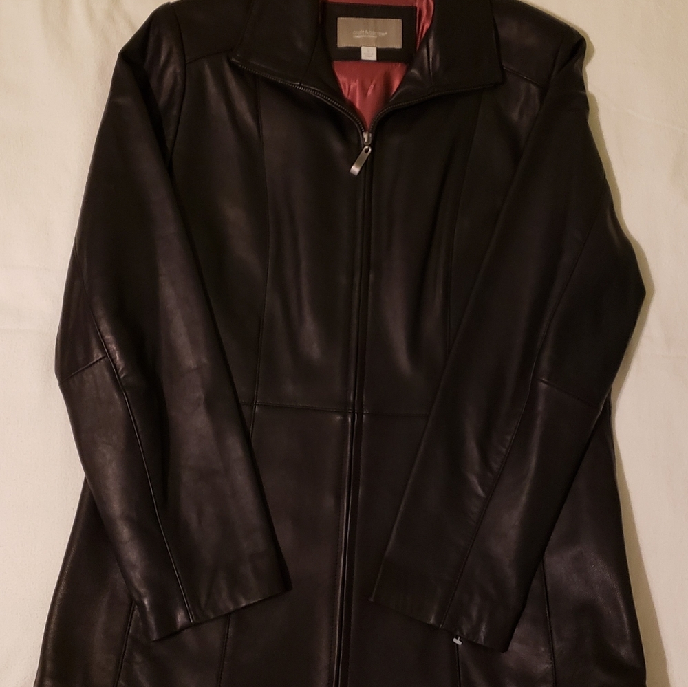 New Croft and Barrow Black Lambskin Leather Jacket